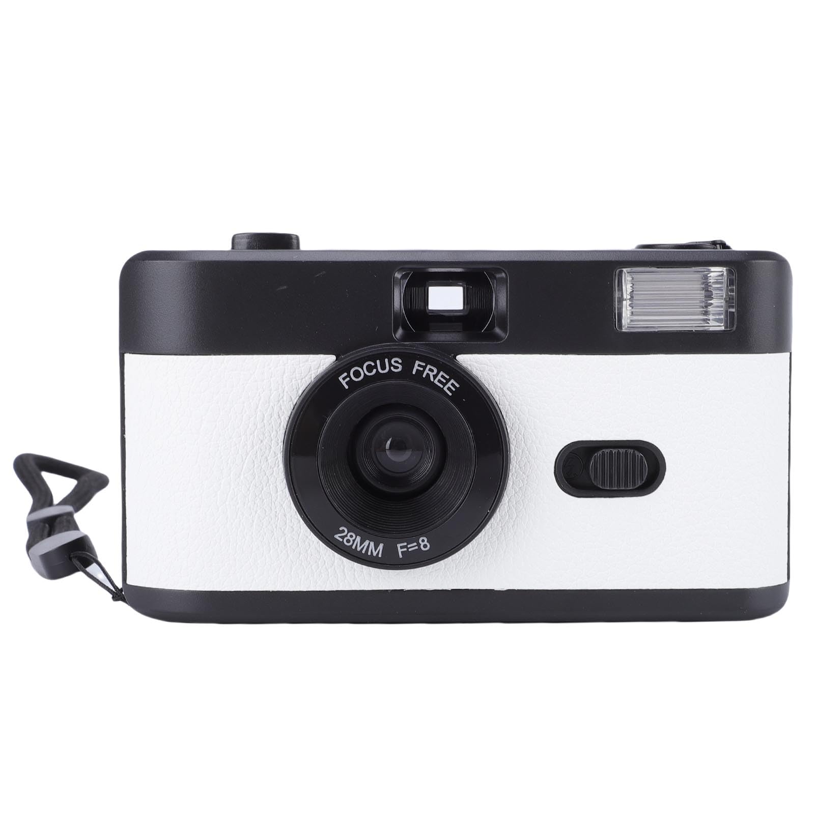 Jiawu Kamera Kinowa Retro Wielokrotnego Użytku 35 Mm 28 Mm F/8 z lampą błyskową, Kamera Kinowa z 27 Kolorami dla Dorosłych i Studentów (czarny biały)