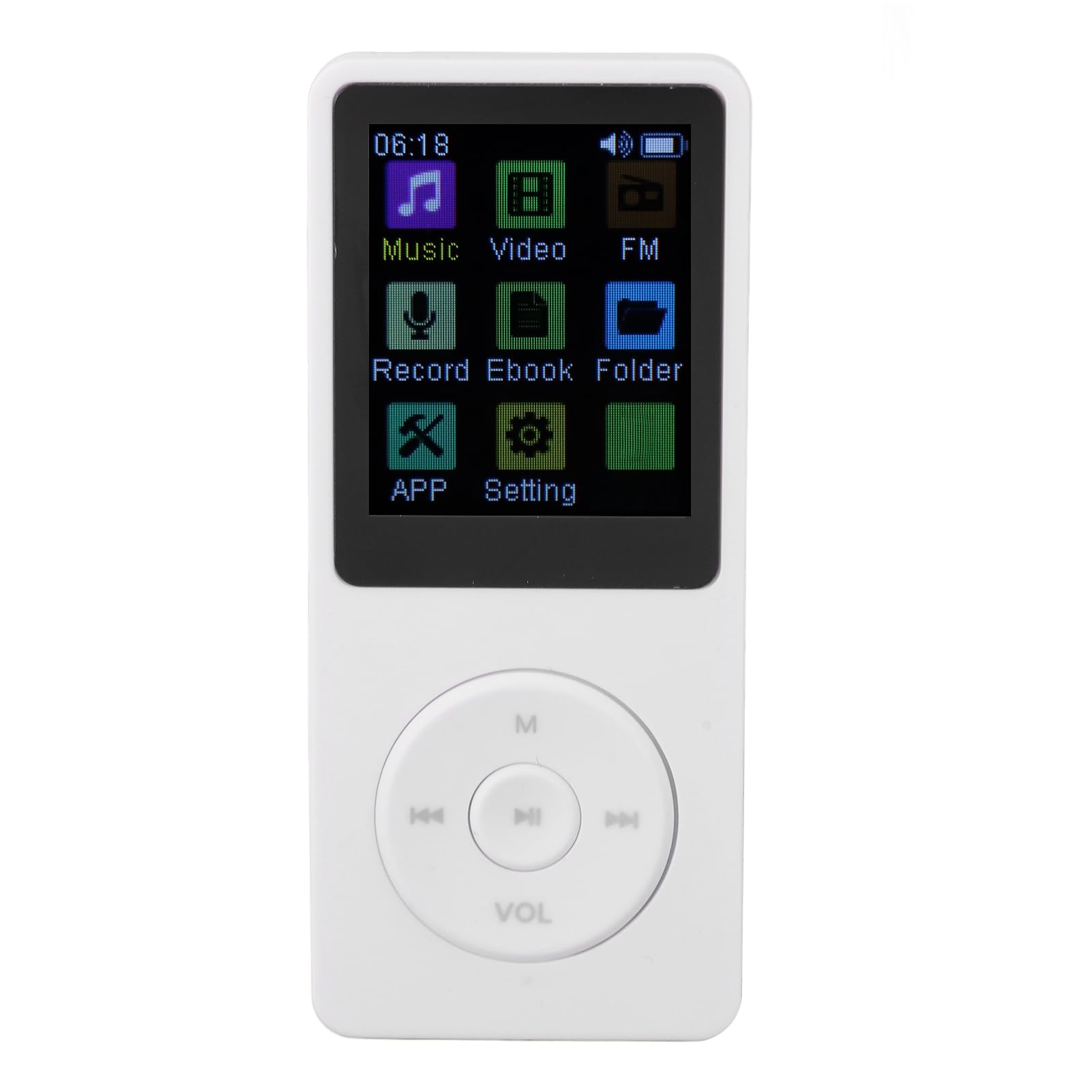 Annadue Mp3 Player with TFT 1.82in Screen, Portable HiFi Music Player with 7 Modes, Music Playback, Video Playback, Photo Viewer, Electric Book, Digital Audio Music Mp3 Player (White)