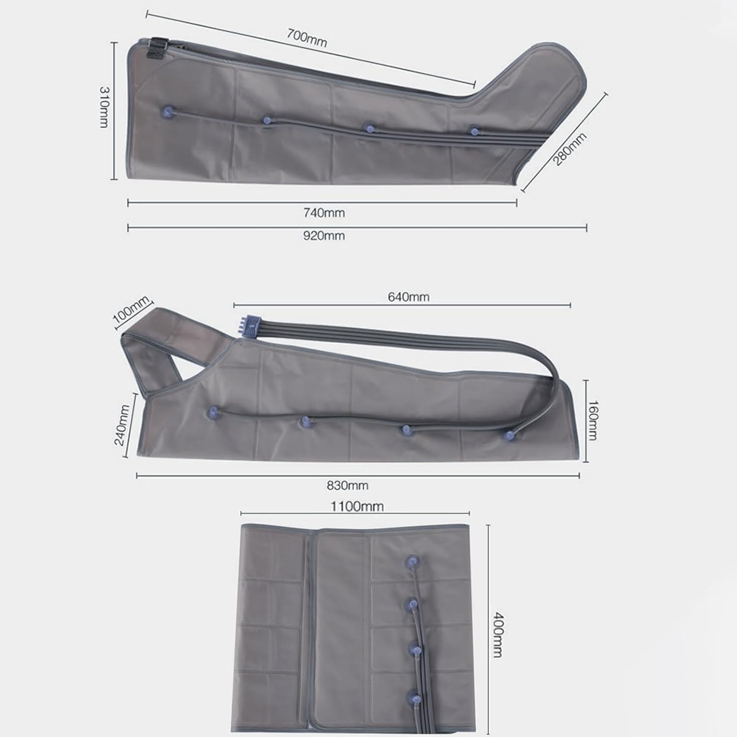 Presoterapia para Casa Piernas y Abdomen Brazos, Botas Presoterapia Drenaje Linfático, Compresión de Aire Masaje de Piernas Masajeador de Compresión 6 Cavidades para Pierna Hinchadas y Cansadas