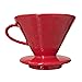 kajava mama pour over coffee dripper - ceramic slow brewing accessories for home, cafe, restaurants - easy manual brew maker gift - strong flavor brewer - v01 paper cone filters - red, 1 cup