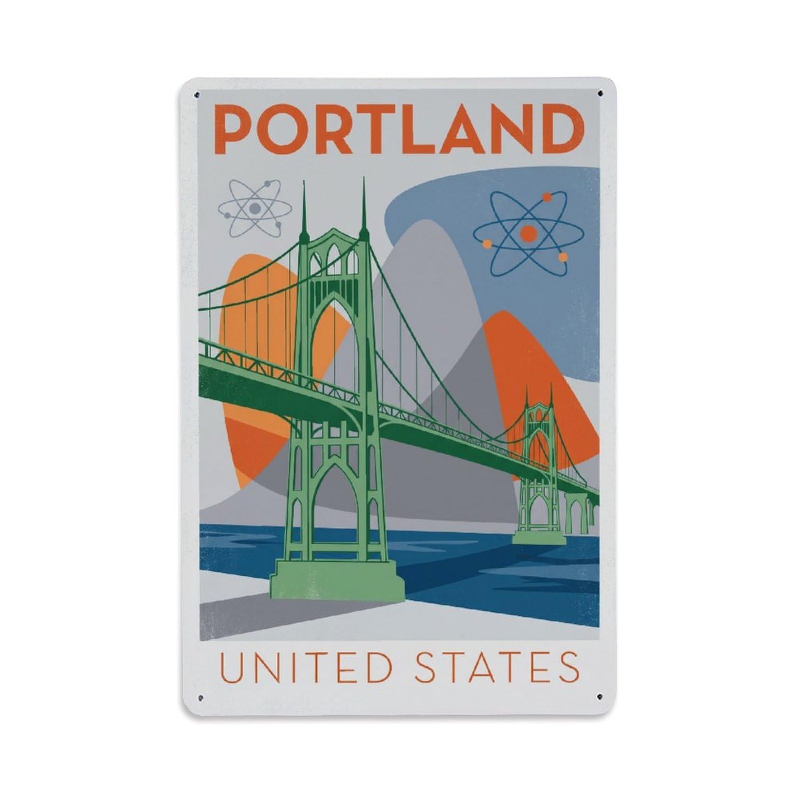 Xanthor Style Travel United States Portland Or Metal Tin Sign