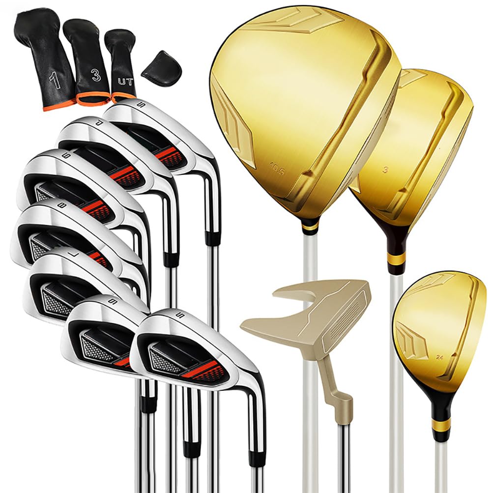 Juego de Palos de Golf, Juego de Palos de Golf para Mano Derecha para Hombre de 11 Piezas, con Bolsa de Soporte, Conductor, Madera de Calle, híbrido y Putter, Adecuado para Hombres y Mujeres