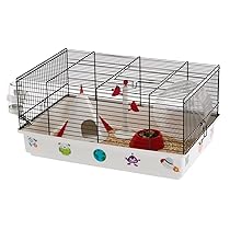 Ferplast Gabbia per Criceti CRICETI 9 SPACE, Gabbietta in Metallo Verniciato e Plastica, Adesivi e Accessori Inclusi, 46 x 29,5 x h 23 cm.