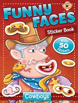 Paperback Funny Faces Sticker Book: Cowboys Book