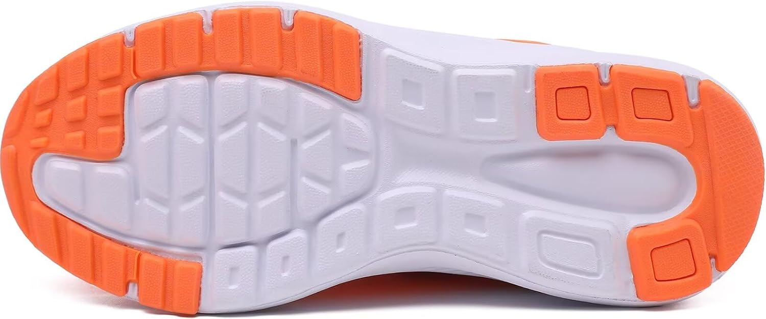 Boys Girls Sneakers for Kids Non-Slip Tennis Shoes Fashion Lightweight Breathable Running Sport Athletic 3 Big Kid Orange image 5 of 8 B0CQHCJVM3