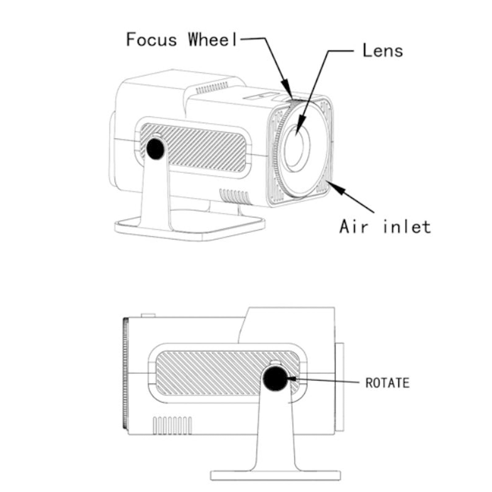 SIXRUN Art Projector, 720P HD Manuelle Fokussierung Zeichen-Tracing-Tool für Künstler, Skizzieren, Ölgemälde, Kalligraphie, Kuchenverzierung, Wandgraffiti (EU-Stecker 100-240V)