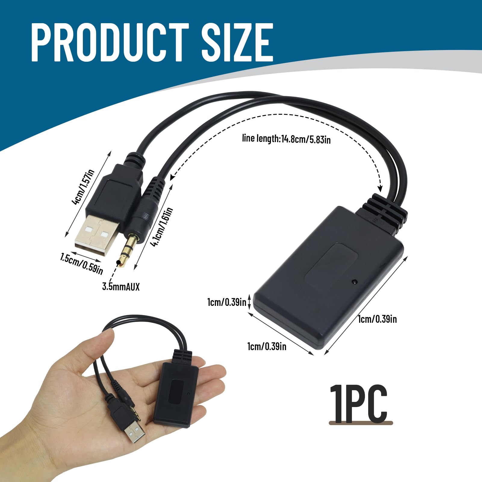 SMCEHEYA Car Receiver Bluetooth Aux Adapter 3.5MM/0.14IN Car Bluetooth Receiver for Speeding Highly Transmissing Without Distortion Aux Wireless Adapter for BMW 1/3/5/6/7 Series HIFI Sound Suality - Image 2