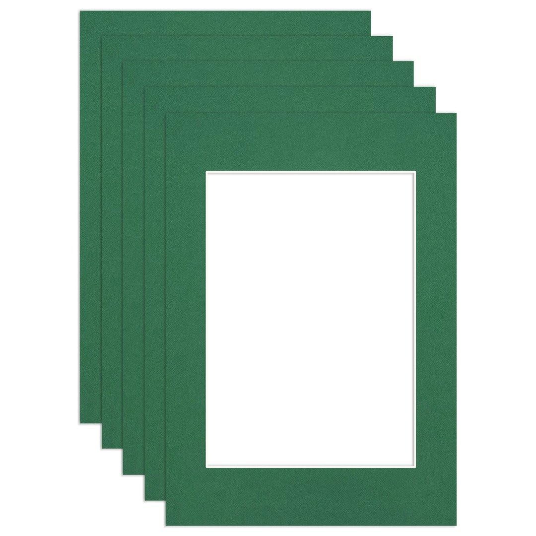 Procut Global A3 Emerald Picture Mounts to Fit A4 Aperture - Precision Cut Cardboard Photo Mount - Ideal for Frames, Prints, Artwork & Certificates - Sizes & Colours Available - 5 Pack