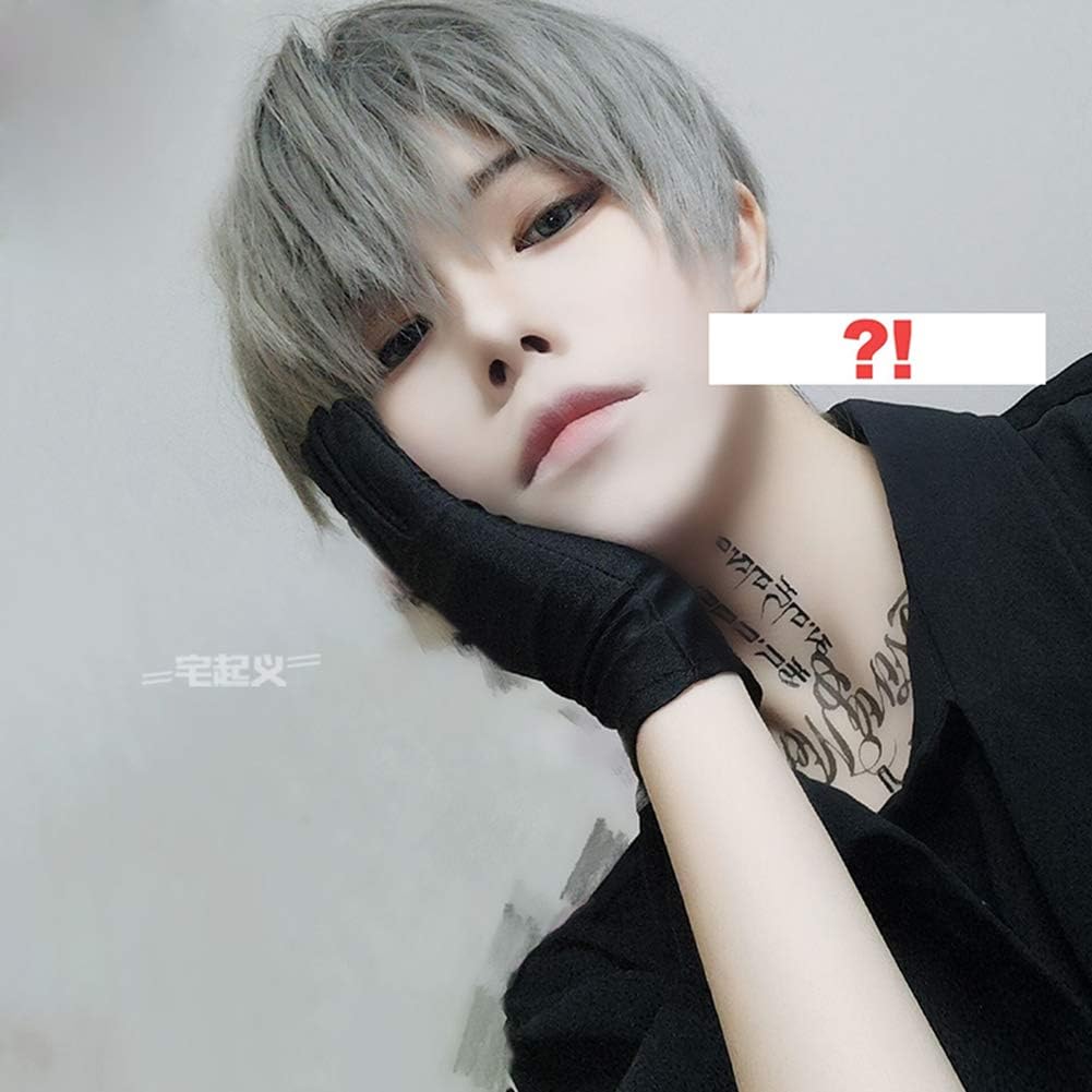 Amazon フルウィッグ ウィッグ 短髪 かつら ショート メンズ 男性 人気 ファッション 原宿 ネット付き 自然 男女兼用 アッシュグレー コスプレ 仮装 通販