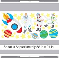 Vista 2 de Espacio Explorer calcomanía decorativo para pared – Juego de espacio calcomanía decorativo para pared por chromantics