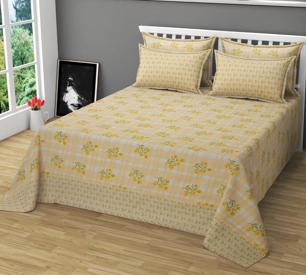 SOLO DESIRE Super King Size bedsheet Cotton with 4 Pillow Cover 2 Matching and 2 Contrast Pillow Cover(9ft by 9ft Bed)(108x108 inch) (Design-5) (B0CQRPGBXZ) Amazon Price History, Amazon Price Tracker