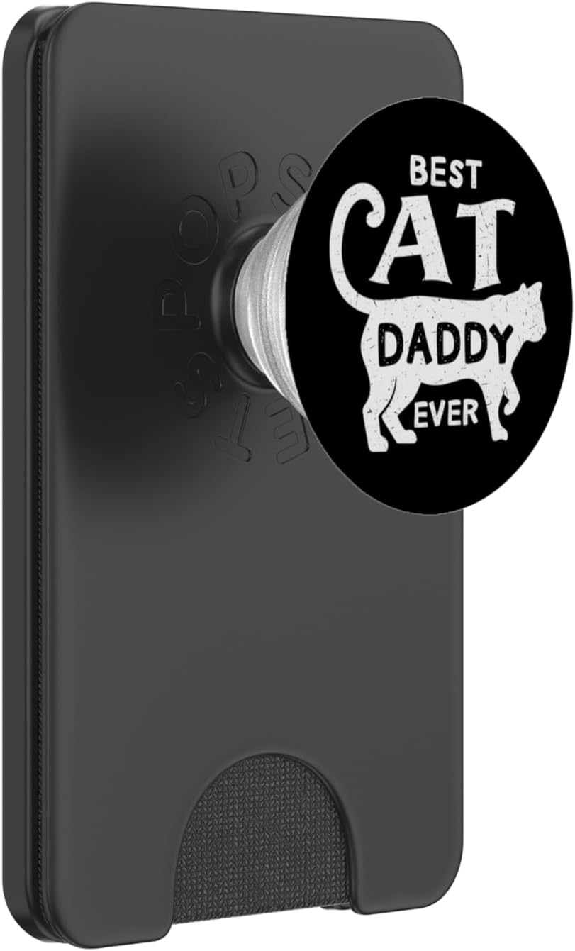 Best Cat Dad Ever Funny Daddy Kitten Cat Lover Pet Adoption PopSockets PopWallet for MagSafe