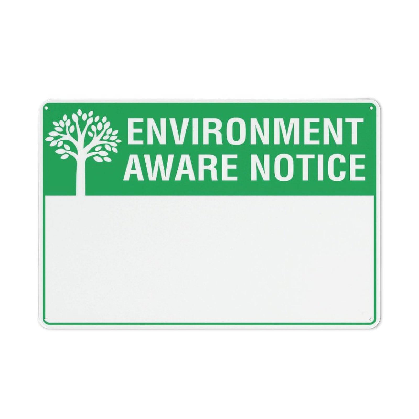 Xewazd A1932 Tin Sign Environment Aware Notice 8"X12" Aluminum Sign - Rust-Resistant, Weather-Durable, Easy To Mount
