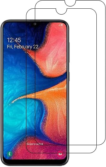 For Samsung Galaxy A20 Tempered Glass Screen Protectors [2 PACK] Tempered Glass Screen Flat Protector Frontier Protective Glas Touch Screen Protector Clear Cover for Samsung Galaxy A20 SMA205U