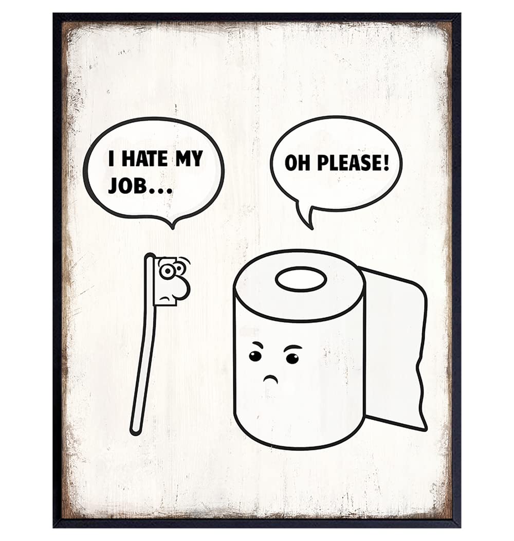 Bathroom Decor for Men 11x14 Funny Bathroom Decor Rustic Small Bathroom Wall Art