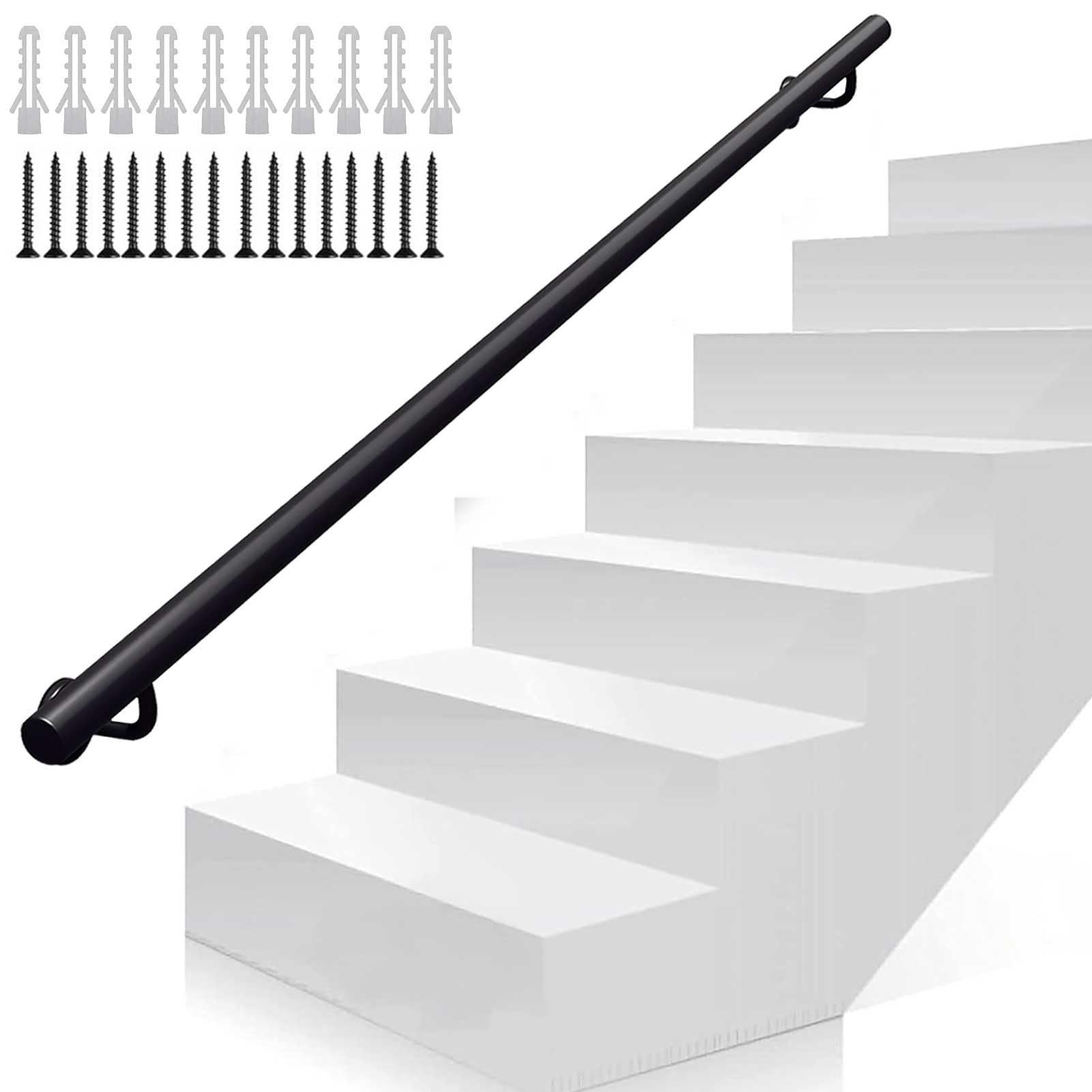 Rambarde noire pour escalier en fer forgé industriel 570cm