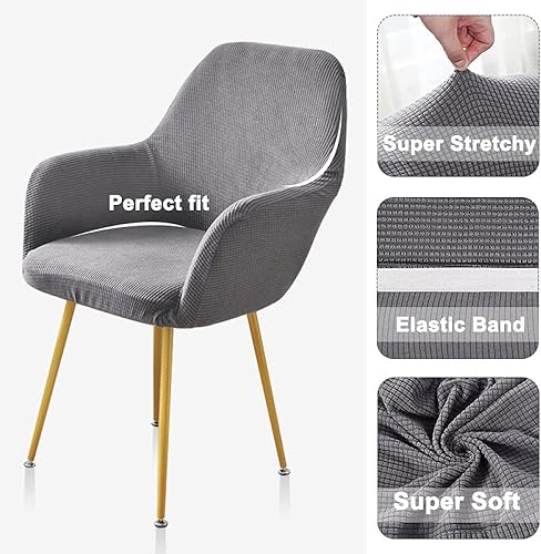 Miniatura 2 de 1PCS Plaid High Arm Chair Cover Stretch Dining Chair Covers Armchair Cover Anti-Slip Kitchen Seat Covers Chairs for Hotel Home PartyCamel1pcs