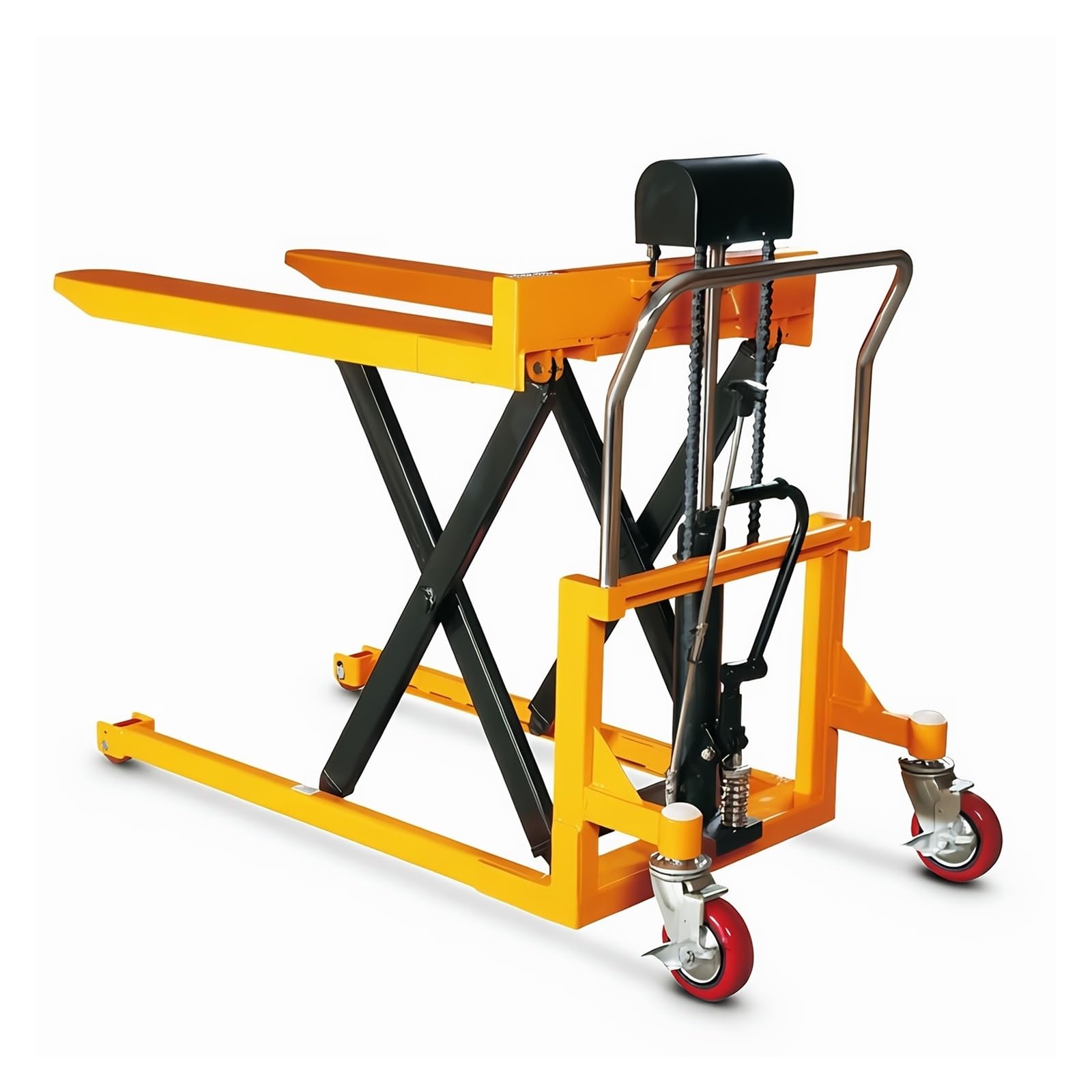 Pallet Truck Manual Scissor Hydraulic Pallet 89cm Lift for Truck Loading(L)