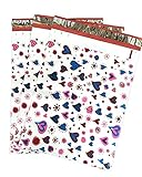 6x9 (500) Blue Pink Hearts Designer Poly Mailers Shipping Envelopes Boutique Custom Bags By ValueMailers (6