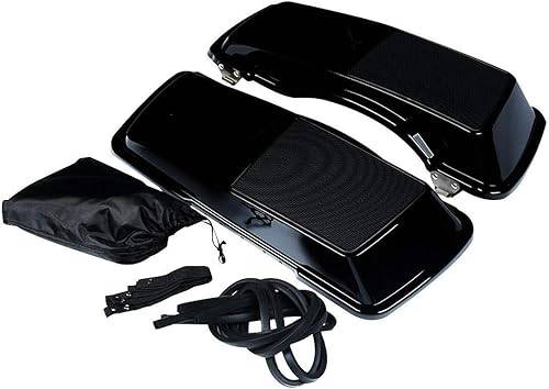 XMT-MOTO Tapas de alforja con rejillas de altavoz de 6 x 9 pulgadas para alforjas duras Harley Davidson Touring Road Street Glide 1993-2013, color