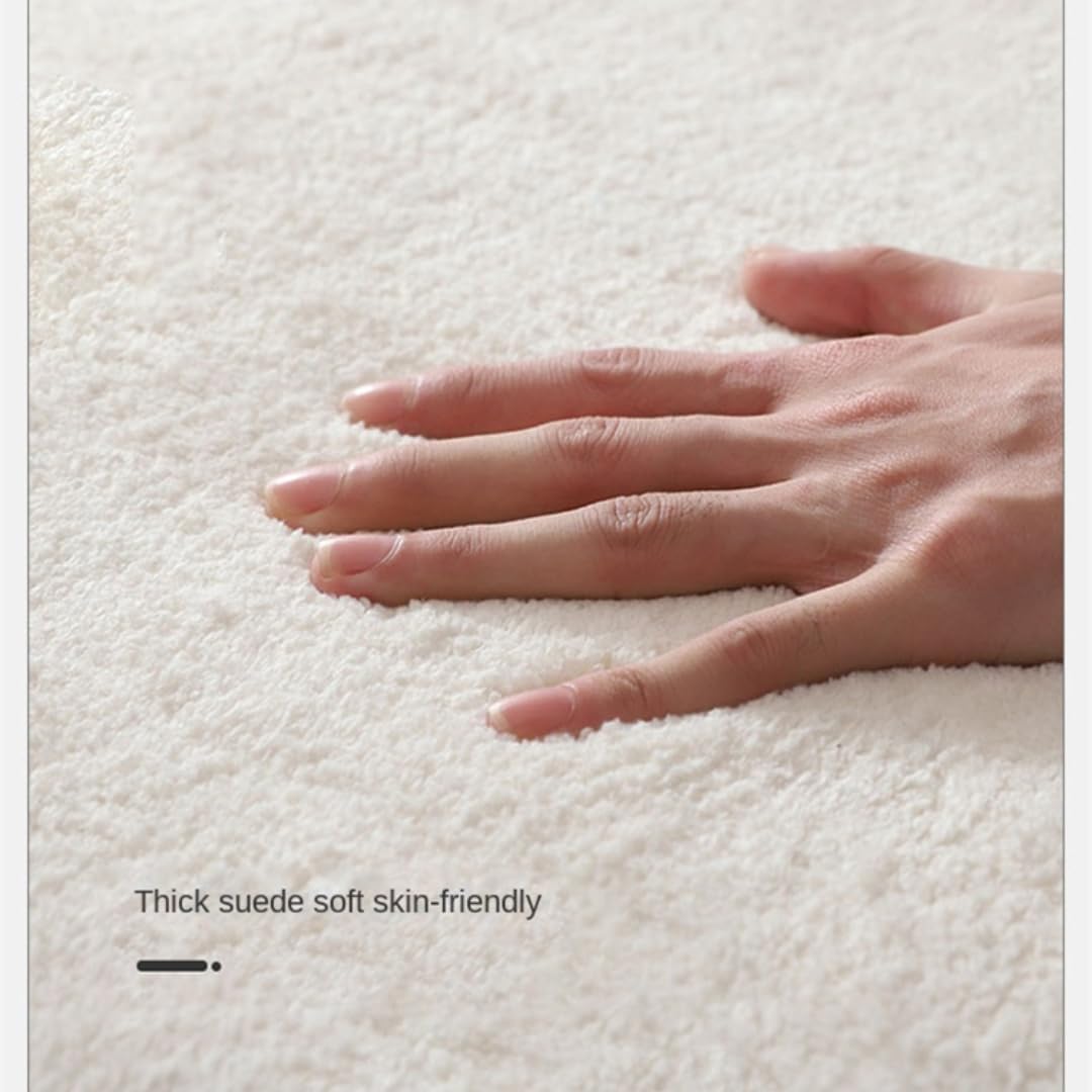 Modern Minimalist Rugs for Bedroom Large Area Living Room Decoration Round Carpet Fluffy Soft Lounge Home Solid(80x80CM/J)