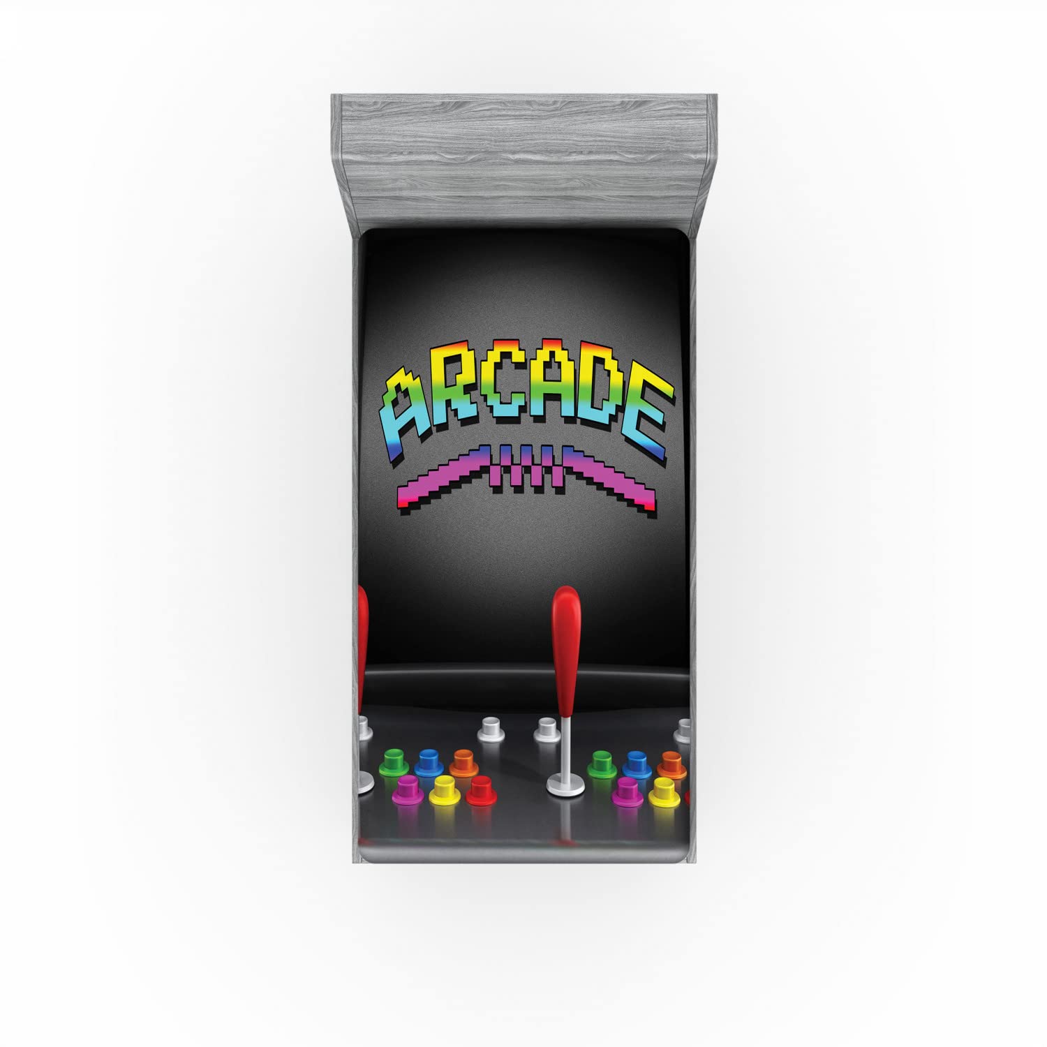 Ambesonne Video Games 2 Pack Fitted Sheet, Arcade Retro Fun, Bed Cover All-Round Elastic Deep Pockets 2 Pieces, Package Contains 2 Twin Size Fitted Sheets, Charcoal Red