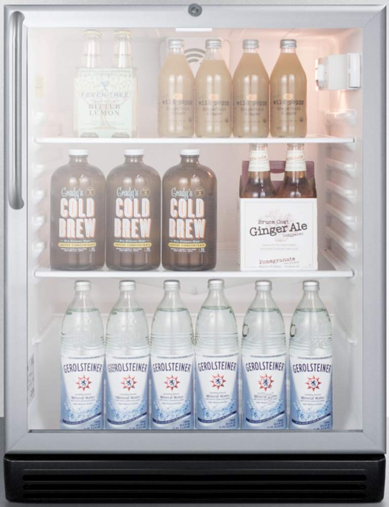 Summit SCR600BGLCSSADA 24 Inch Compact Refrigerator in Aluminum Silver on Fridge.com