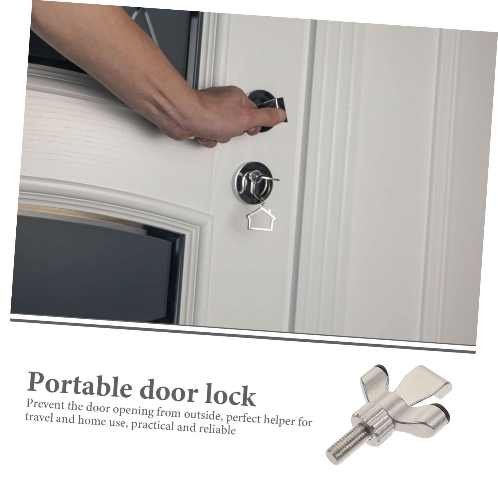 Verrou de Sécurité Portable Argenté, Alliage de Zinc, pour Porte