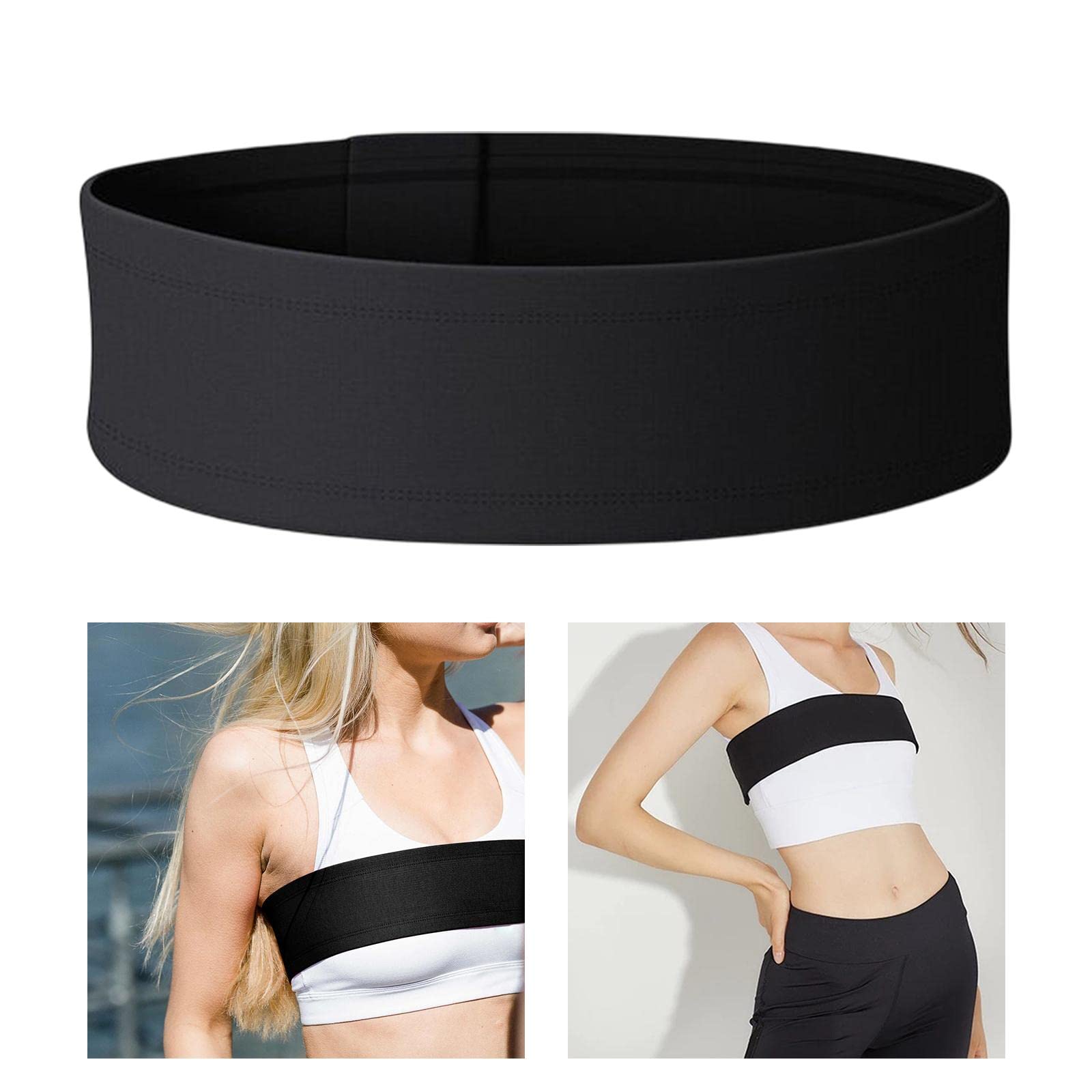 CALANDIS Portable Sports Chest Belt Waistband Adjustable for Cycling Yoga Dark L-image-35