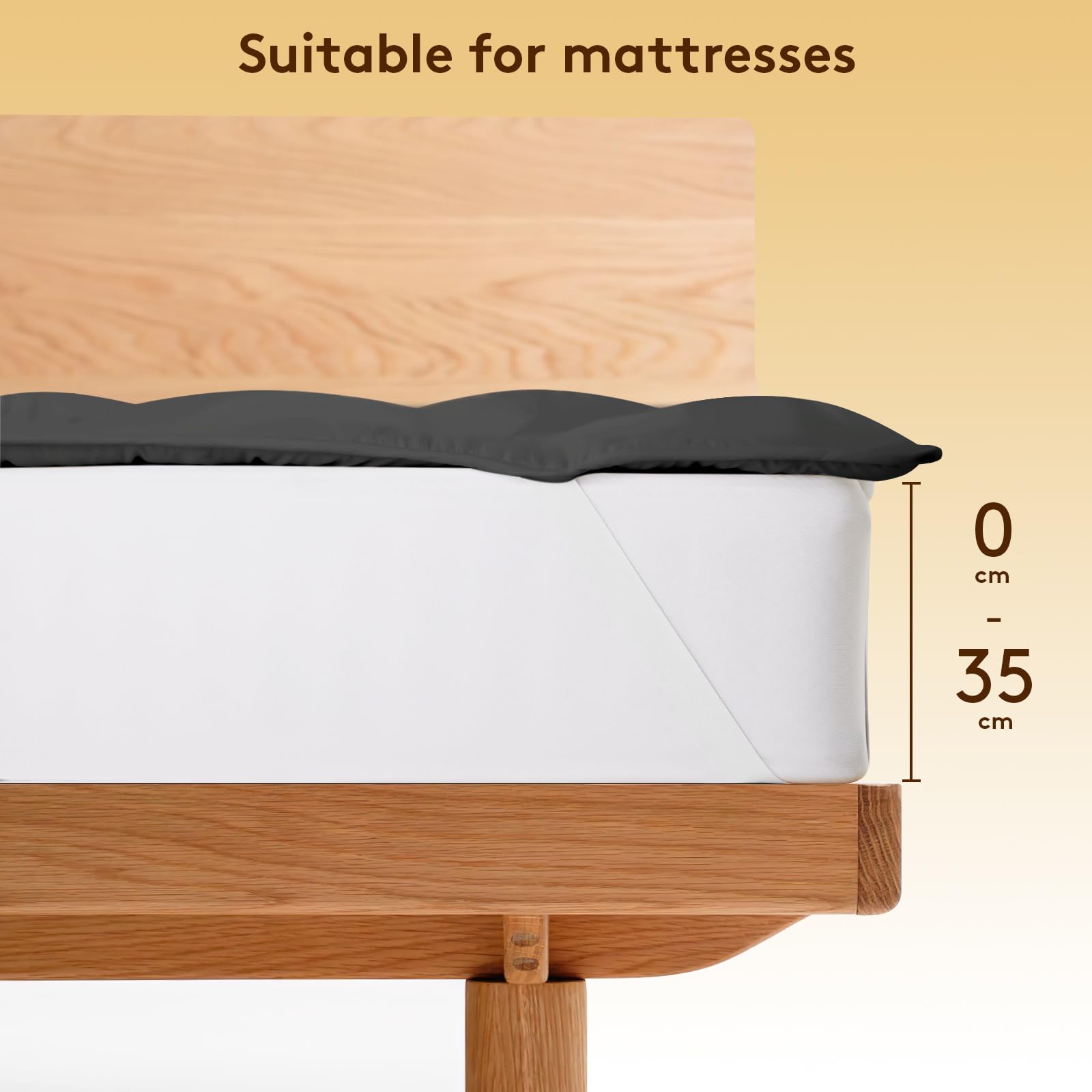 Autsel 3D Topper Matrimoniale 160 x 200cm Extra-Morbido Topper Materasso Trapuntato Antiallergico Coprimaterasso (Grigio Chiaro)