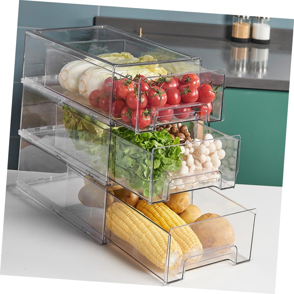 LIFKOME Kühlschrank Organizer mit Großem Fassungsvermögen Lebensmittelecht Transparent für Obst und Gemüse Leicht zu Reinigen