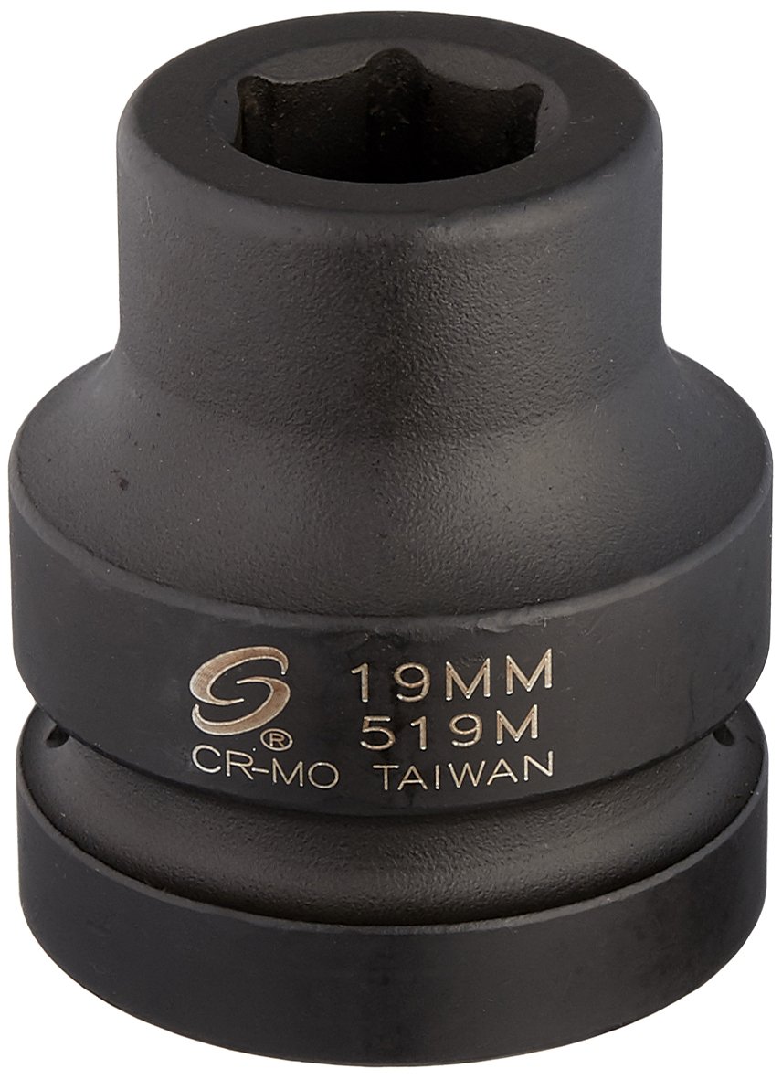 Sunex 519M 1-Inch Drive 19mm Impact Socket, Black