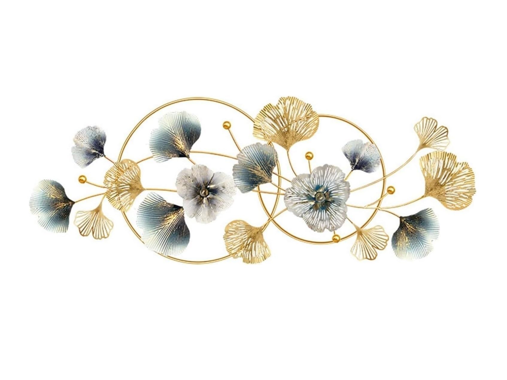 GFJHdfhE Modern Metal Wall Art Decor, 3D Ginkgo Leaf Wall Sculptures Metal Art Modern Decor For Home Bedroom Living Room Handcrafted, Entryway