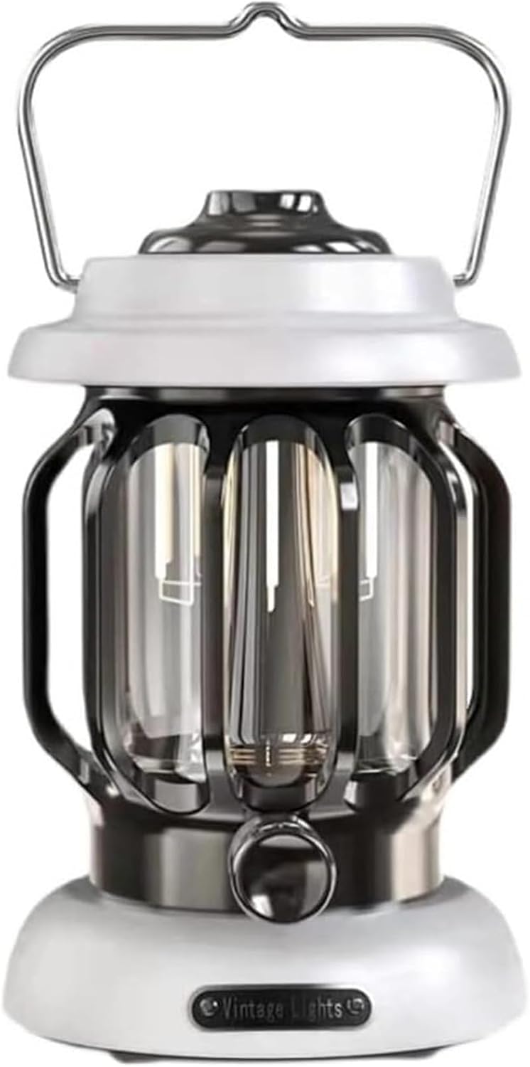 Wiederaufladbare LED-Camping-Laterne, 2000 lm, tragbares Zeltlicht, helle langlebige Campinglampe mit Powerbank für Outdoor-Wandern, Angeln, Notfall, Hurrikan-Überlebensausrüstung, weiß, 10,8 x 10,8 x