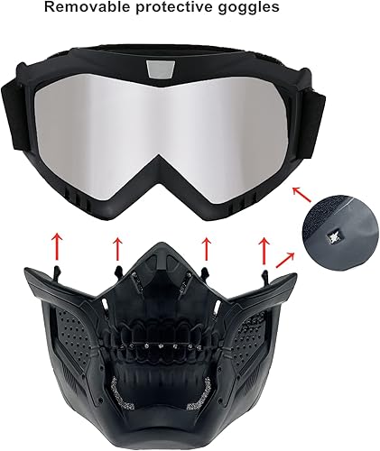Miniatura 3 de Gafas de motocicleta con máscara extraíble  Gafas de motocross ATV Anti-UV ajustables MX Riding Offroad Ciclismo Moto Gafas protectoras Racing