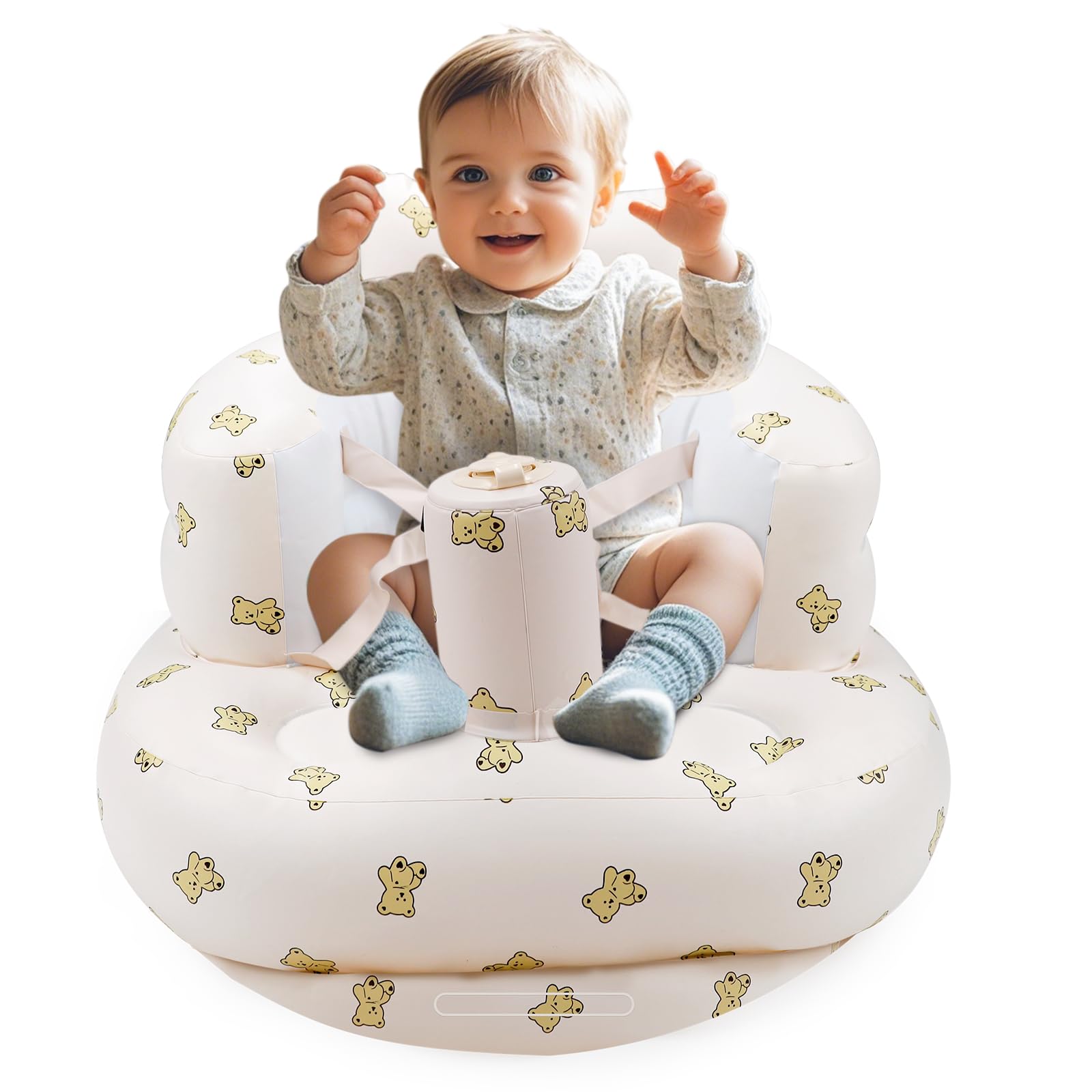 Upgraded AirSwim Inflatable Baby Seat for Babies 3 Months and Up, Inflatable Baby Chair with 3-Point Harness - Image 2
