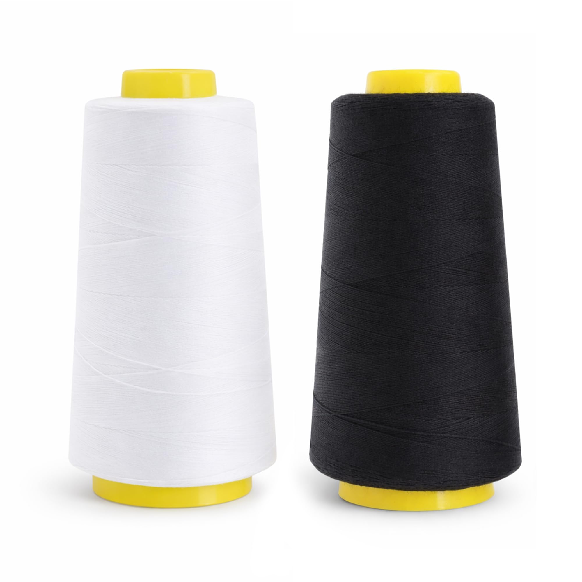 Mandala Crafts Black White Mercerized Cotton Thread for Sewing Quilting
