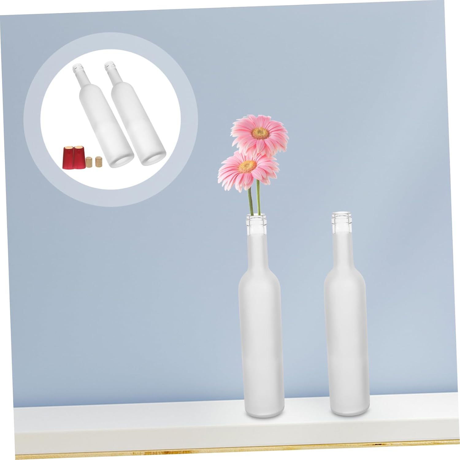 2pcs Decorative Wine Bottles Multifunctional Glass Vases for Home Decor for Flowers Party Use Premium Reusable Material Elegant Design