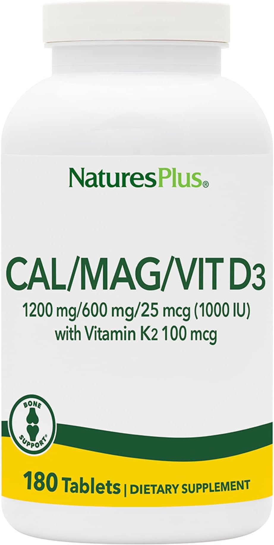 Nature's Plus - Cal/Mag/Vitd3 With Vitamin K2 1200 Mg/600 Mg/1000 Iu 180 84674
