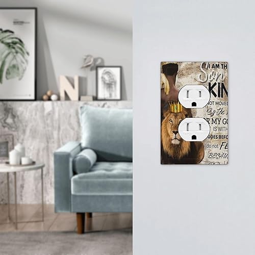Miniatura 4 de Cotizaciones Hombre africano Afro Lion 1 Gang Outlet Plate Decorativo Single Duplex Placa de pared Receptáculo eléctrico Interruptor de luz