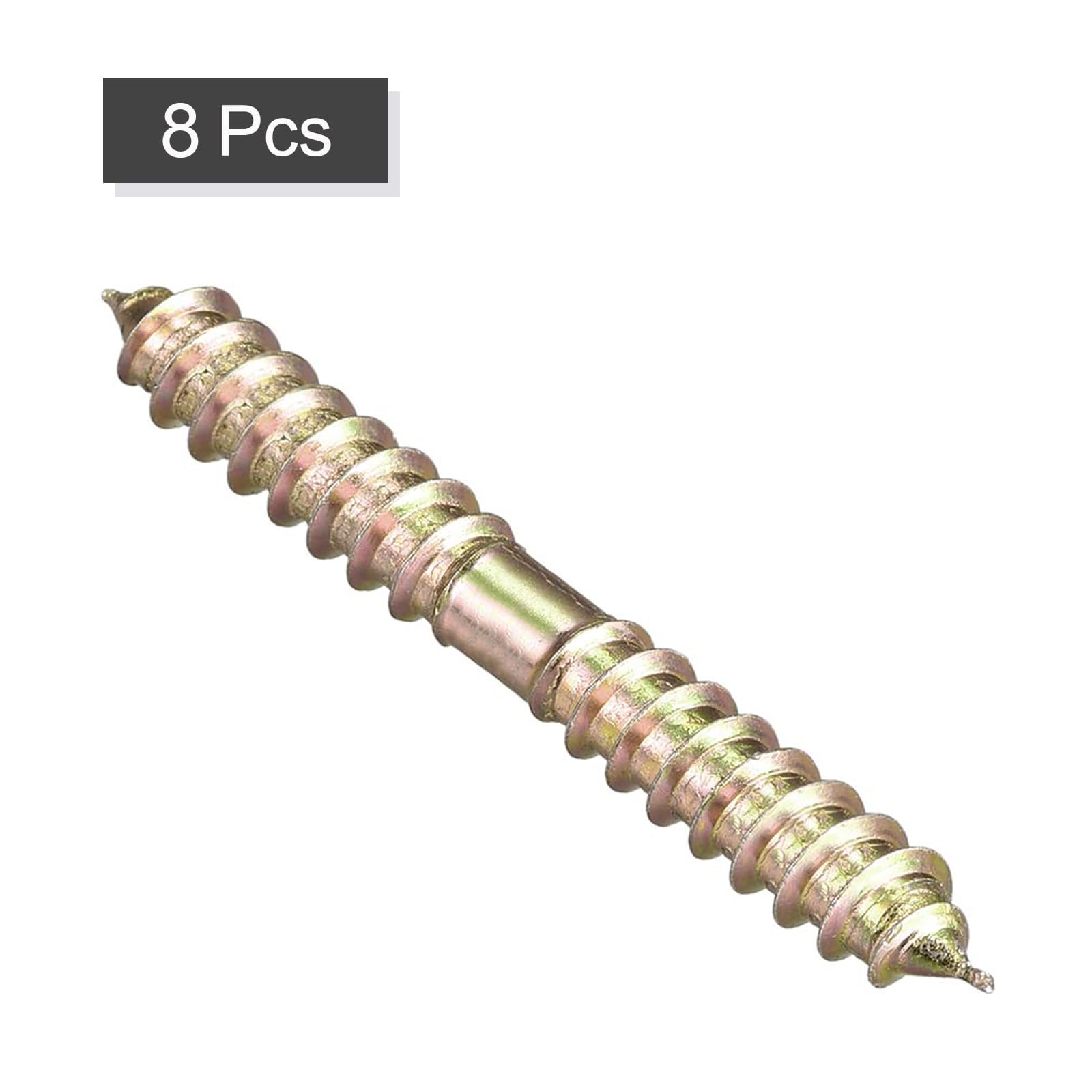 TOP-VIGOR 8Pcs Hanger Bolts, M6x58mm Double Ended Self-Tapping Thread Wood to Wood Dowel Screws, Double Ended Dowel Screws - Image 3