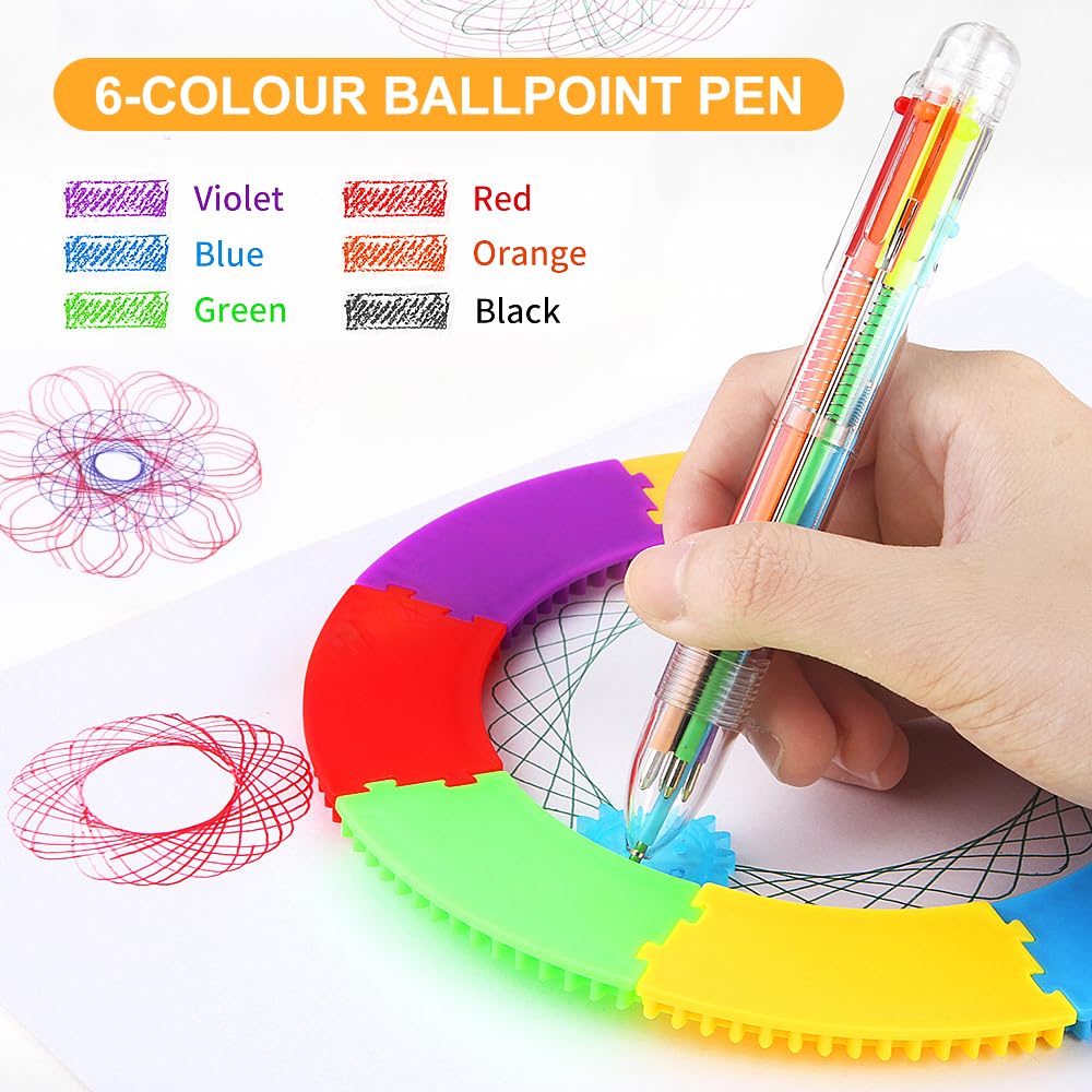 YANGUN Spirograph, 45 pcs Spirograph Deluxe, Spirographe Enfant, Mandala Designer, pour Enfants et Adultes