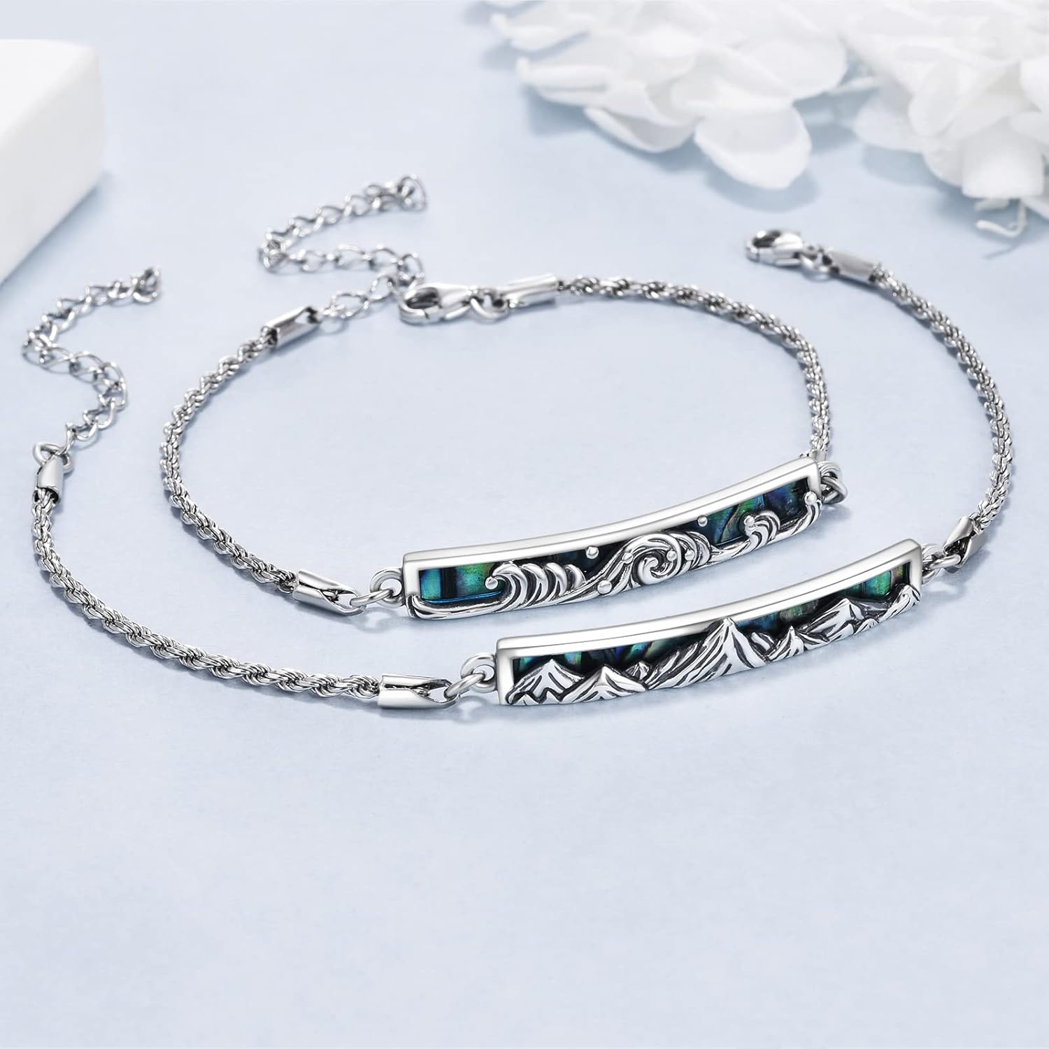 Sterling Silver Engraved Inspirational Adjustable Bracelet Graduation Gift for Her, Women Bracelets