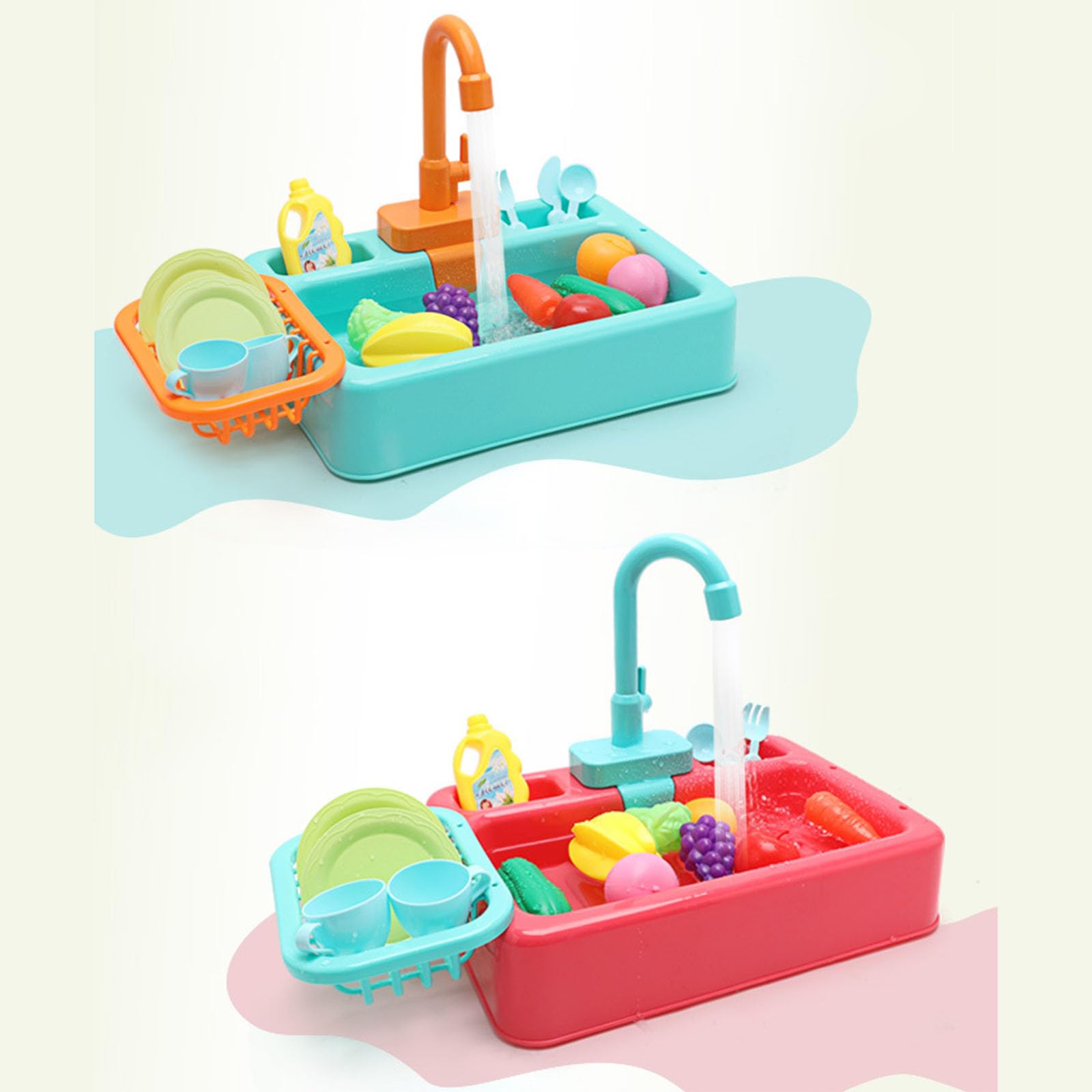 Giocattolo da Cucina Lavandino Lavastoviglie Gioco con Acqua Corrente Lavastoviglie Giocattolo Casa dei Ruoli Giocattolo da Cucina Lavandino con Acqua Corrente