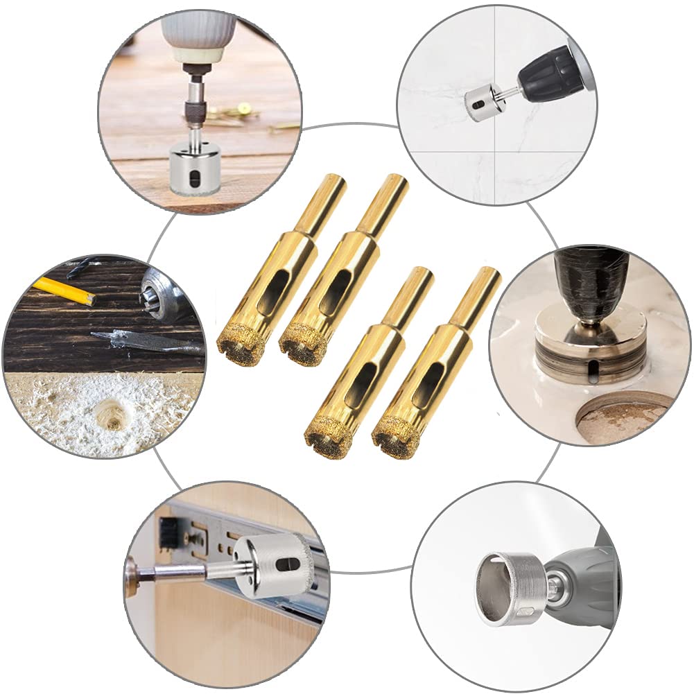Utoolmart 1pcs 110mm/4.29 inch Diamond Drill Bit Hole Saw for Tile Glass Marble Granite Fiberglass Ceramic Tool Golden
