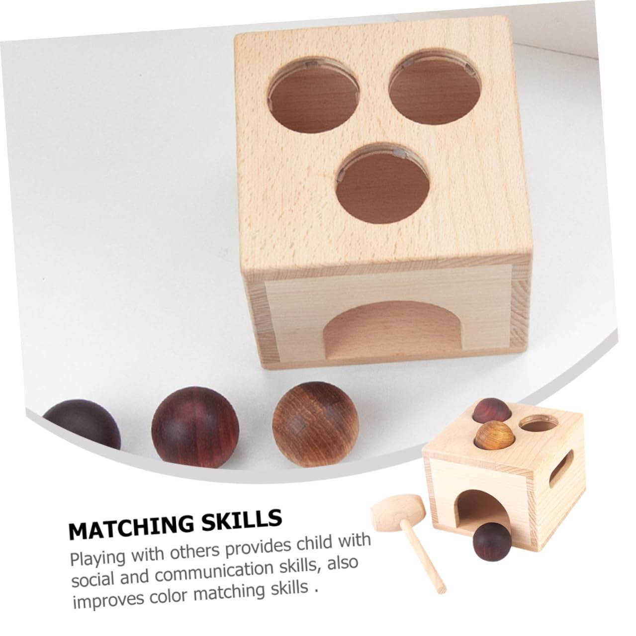 TOYANDONA Gioco in Legno Scatola e Palline per Bambini, Migliora Coordinazione Mano-Occhio e Attira Attenzione, per Gioco Educativo Precoce