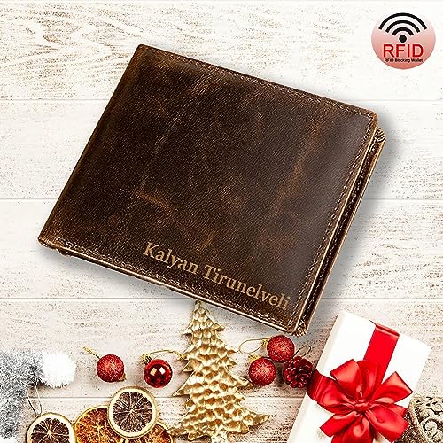 Custom Engraved Wallet for Men Personalized Leather Wallet Personalized Birthday Christmas Father's Day Gifts for Men Husband Boyfriends3
