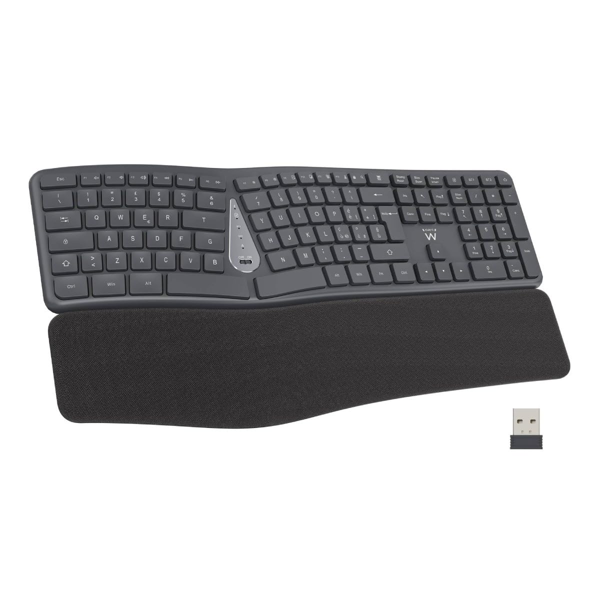 Ewent Tastiera Wireless Ergonomica Multi-Connessione | Windows, Android