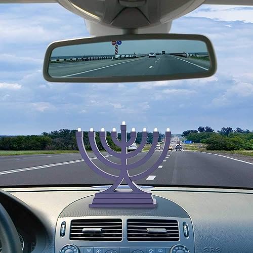 Miniatura 8 de Zion Judaica - Paquete de 2 menorás eléctricos compactos LED alimentados por USB, botón de Janucía, varios ajustes de luz, Hanukkah, funciona con