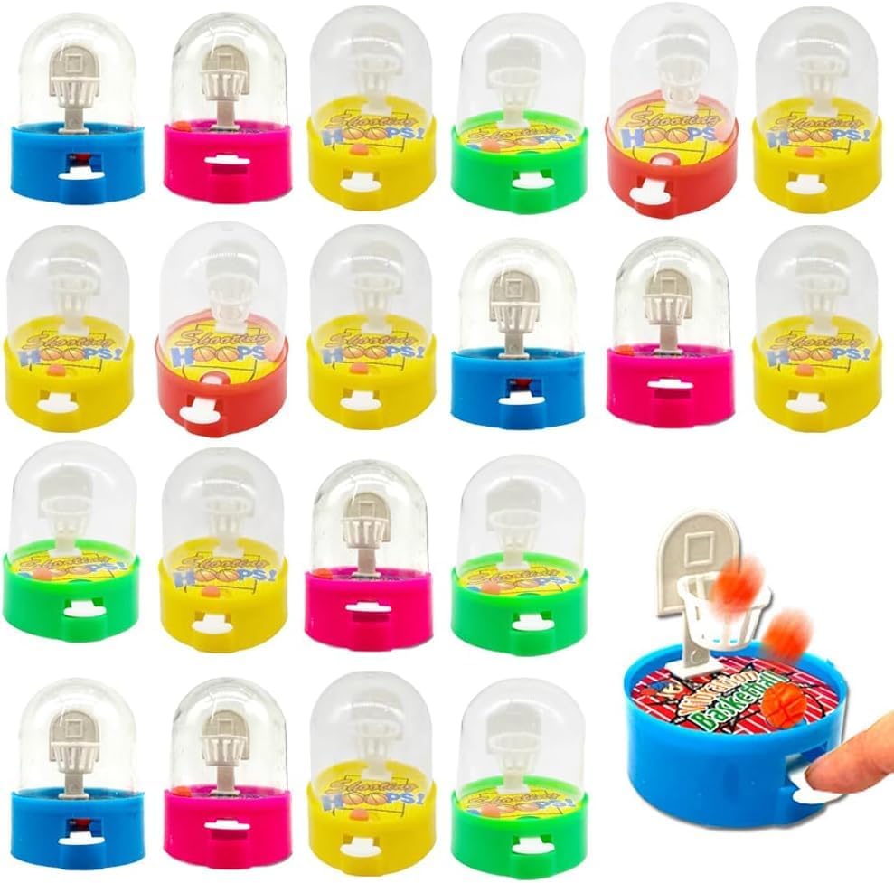 JAONLD Basketball Mini,20 Stücke Mini Flipper Desktop Basketball Game Finger Basketball,Mini Basketball Finger Shooting Toy für Kinder und Erwachsene,Geburtstagsparty-Tasche(Zufällige Farbe)